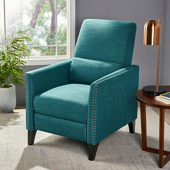 Alexis Contemporary Fabric Push Back Recliner